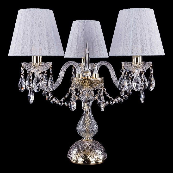  Настольная лампа декоративная Bohemia Ivele Crystal 5706/3/141-39/G/SH13-160
