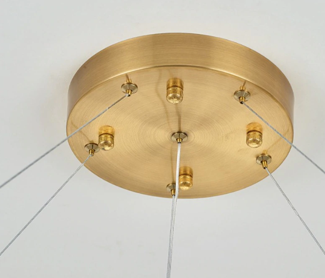 Круглый светильник золотое кольцо с кристаллами