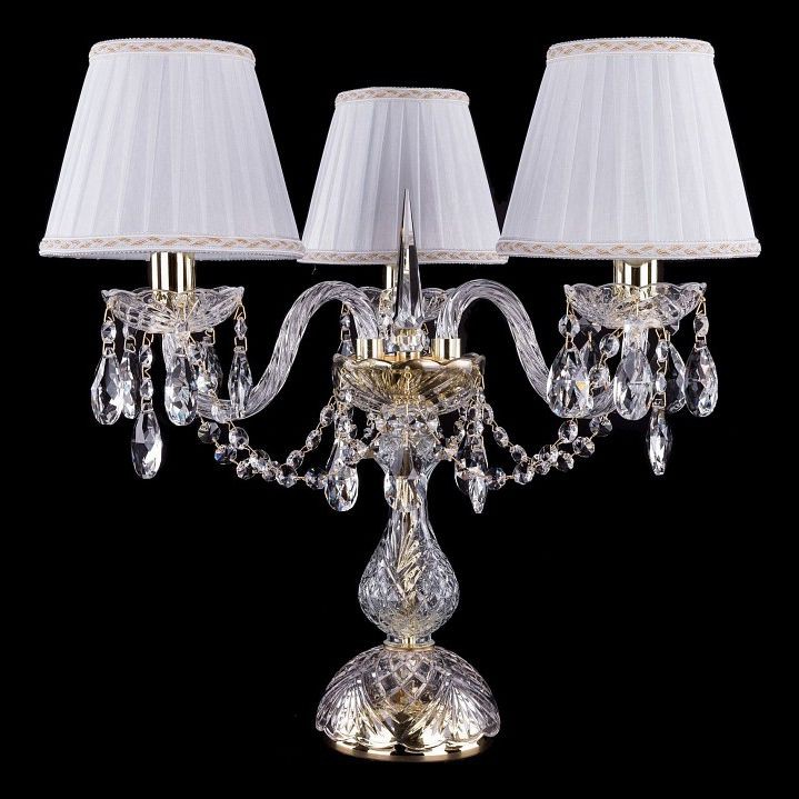  Настольная лампа декоративная Bohemia Ivele Crystal 5706/3/141-39/G/SH2A-160
