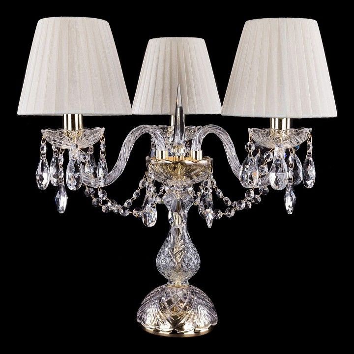  Настольная лампа декоративная Bohemia Ivele Crystal 5706/3/141-39/G/SH3-160