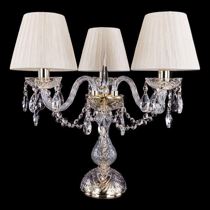  Настольная лампа декоративная Bohemia Ivele Crystal 5706/3/141-39/G/SH33-160