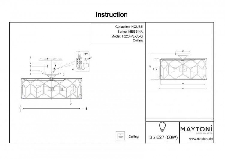 Maytoni · Messina · H223-PL-03-G
