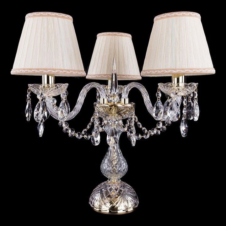  Настольная лампа декоративная Bohemia Ivele Crystal 5706/3/141-39/G/SH33A-160