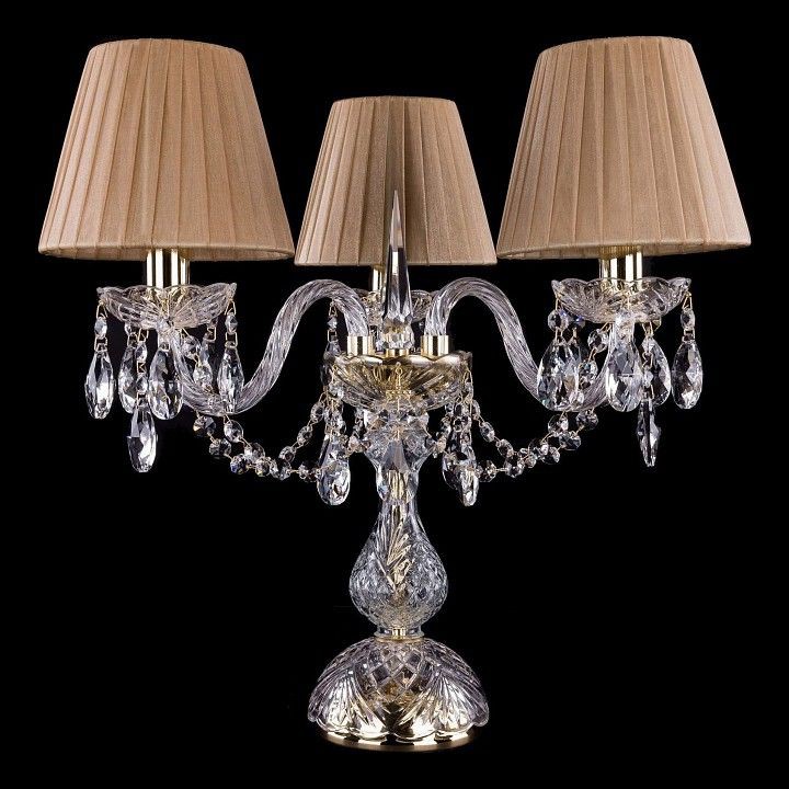  Настольная лампа декоративная Bohemia Ivele Crystal 5706/3/141-39/G/SH37-160