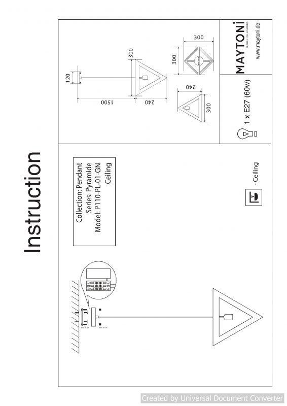  Maytoni · Pyramide · P110-PL-01-GN