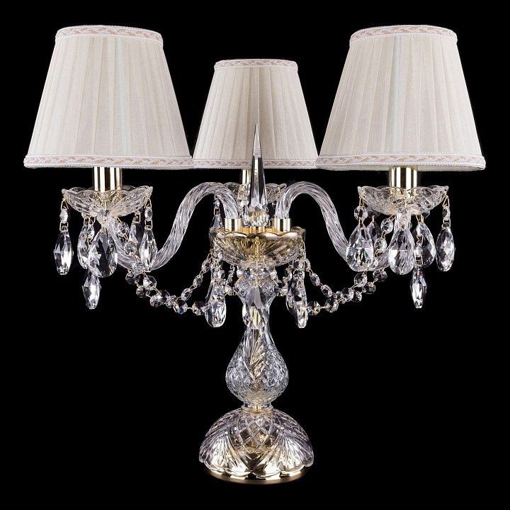  Настольная лампа декоративная Bohemia Ivele Crystal 5706/3/141-39/G/SH3A-160