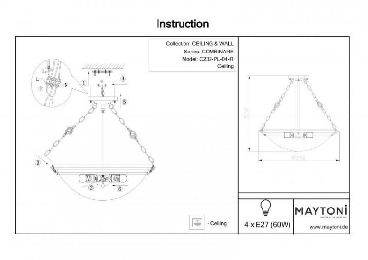 Maytoni · Combinare · C232-PL-04-R