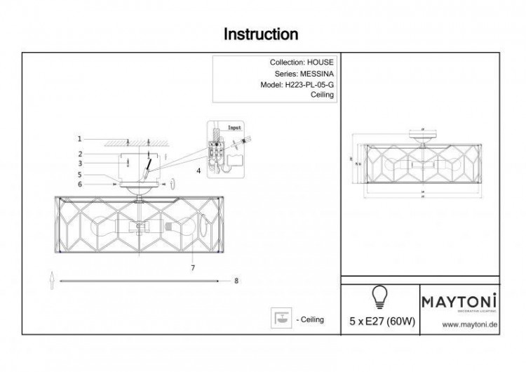 Maytoni · Messina · H223-PL-05-G