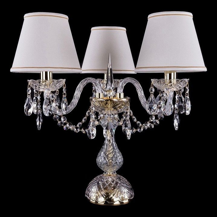  Настольная лампа декоративная Bohemia Ivele Crystal 5706/3/141-39/G/SH40A-160