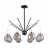 Чёрная люстра лофт с подвесными плафонами Integrator Chandelier IT-661