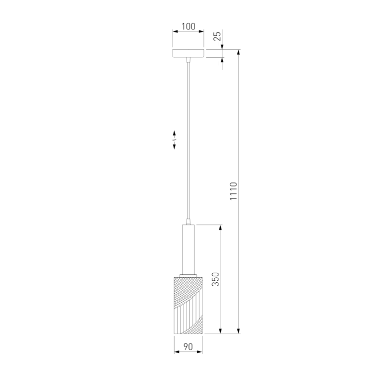  Подвесной одиночный светильник Eurosvet Root 50176/1 черный