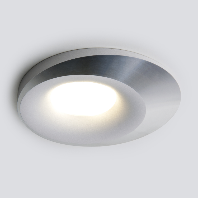 Встраиваемый потолочный точечный светильник Elektrostandard 124 MR16 белый/серебро