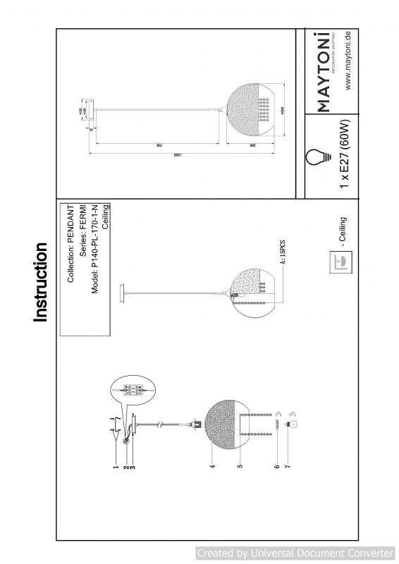  Maytoni · Fermi · P140-PL-170-1-N