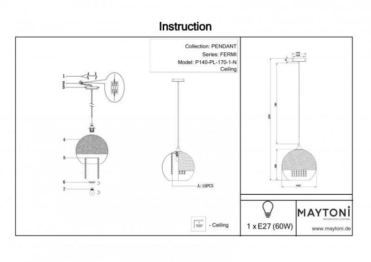  Maytoni · Fermi · P140-PL-170-1-N