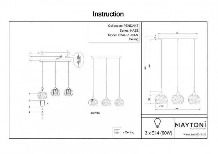  Maytoni · Haze · P244-PL-03-N