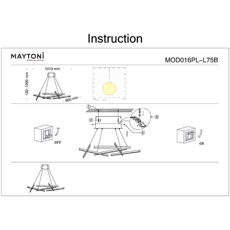  Светильник подвесной Maytoni · Line · MOD016PL-L75B