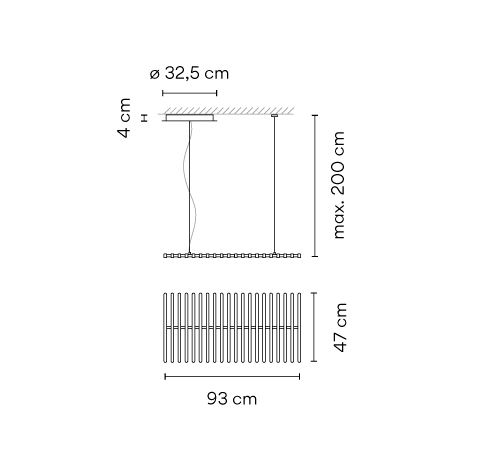  [R] R-0101-470/930 Светильник подвесной VIBIA Rhythm Horizontal 2111