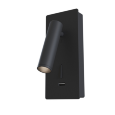  Чёрный светильник для чтения с выключателем и USB, бра Maytoni Mirax C041WL-L3B3K