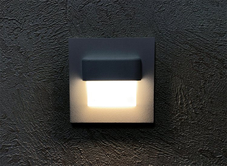  Встраиваемый в стену светильник черный Integrator Ladder Light IT-038 Black для лестницы