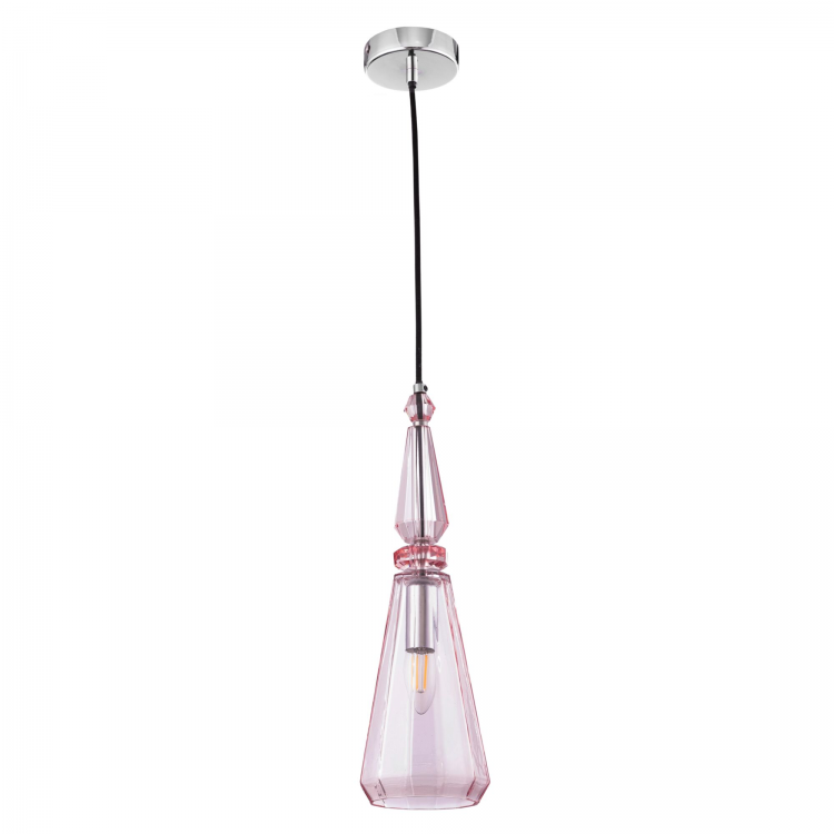 Подвесной светильник розовое стекло