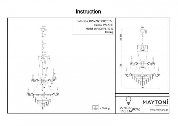 Maytoni · Palace · DIA890-PL-42-G