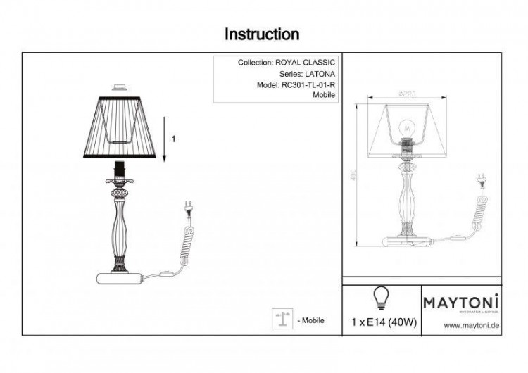  Maytoni · Latona · RC301-TL-01-R