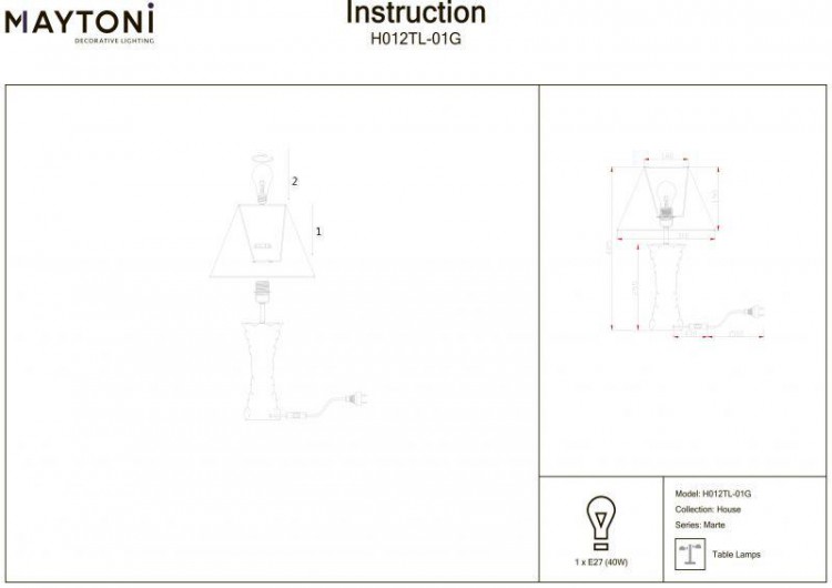 Maytoni · Marte · H012TL-01G