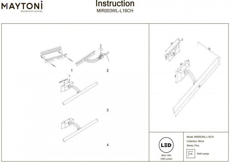  Maytoni · Fino · MIR003WL-L16CH