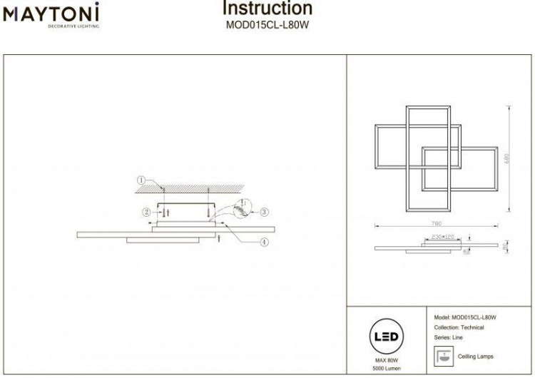  Maytoni · Line · MOD015CL-L80W