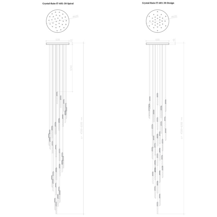  Светильник подвесной Integrator “Crystal Rain” IT-681-30