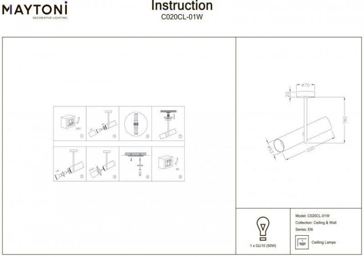 Maytoni · Elti · C020CL-01W