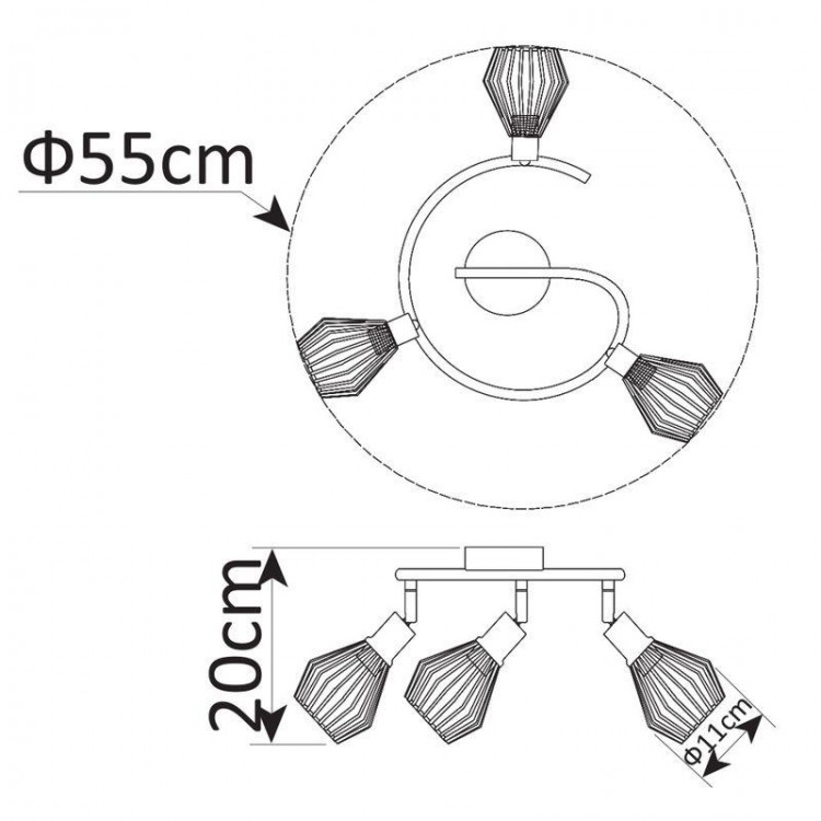  Arte Lamp · Grato · A9163PL-3BK