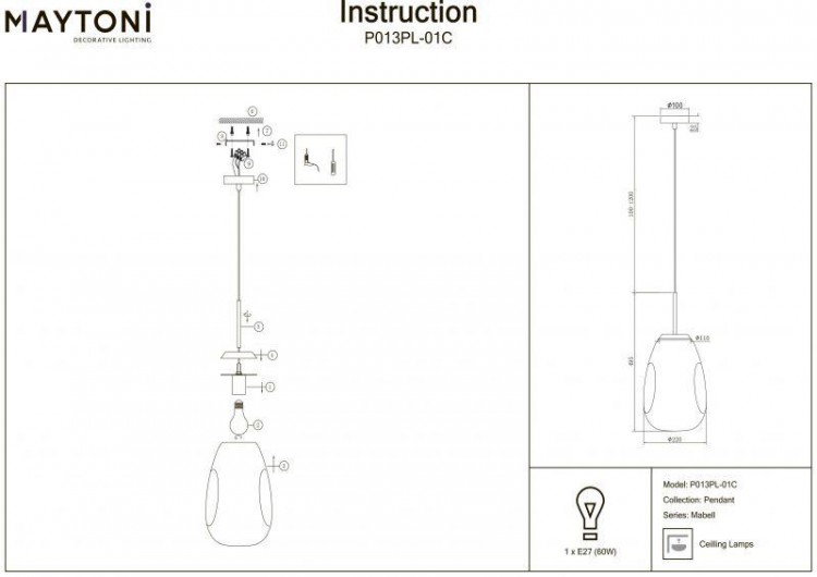  Maytoni · Mabell · P013PL-01C