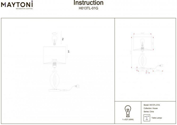 Maytoni · Cima · H013TL-01G