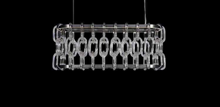  Прямоугольная хрустальная люстра Цепь Timothy Oulton Crystal Chain Rectangle Pendant Large