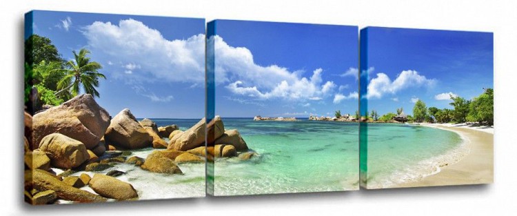  Набор из 3 панно Тропический пляж Brilliant S-4118H (150 x 50 см)