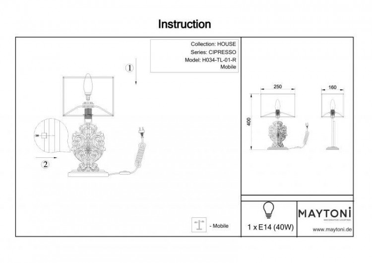  Maytoni · Cipresso · H034-TL-01-R