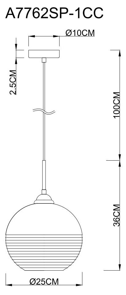  Подвесной стеклянный светильник Arte Lamp Wave A7762SP-1CC