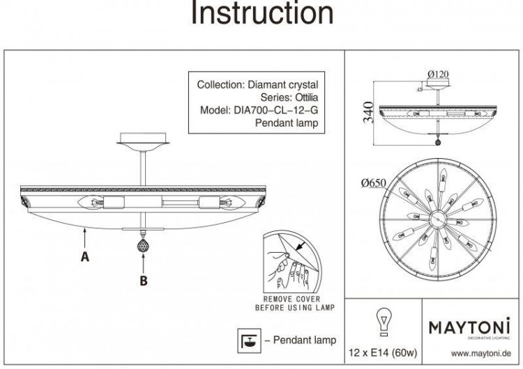 Maytoni · Ottilia · DIA700-CL-12-G