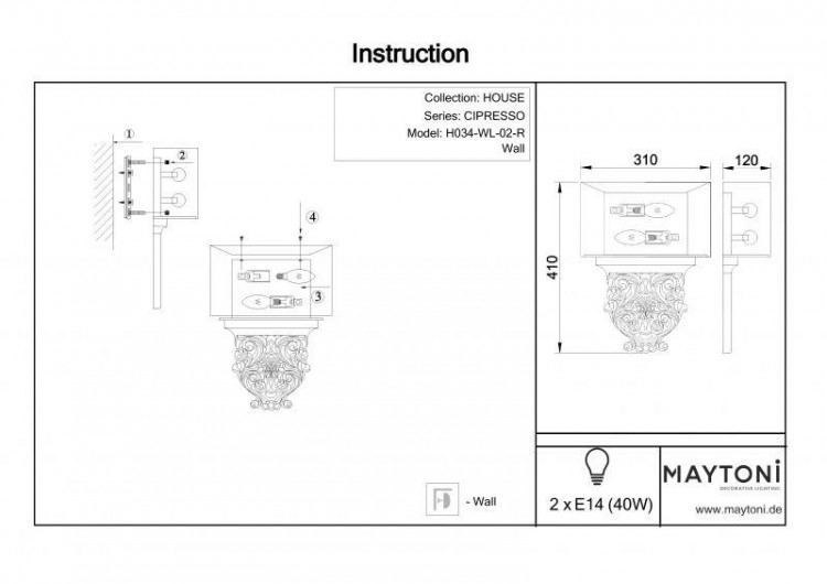 Maytoni · Cipresso · H034-WL-02-R