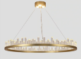  Подвесной светодиодный светильник золотое кольцо с кристаллами 800 мм Integrator IT-642-Gold-800